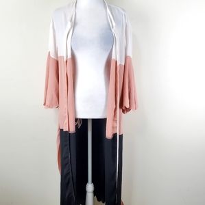 Shein cardigan duster top Sz M 3/4 sleeve belted A35